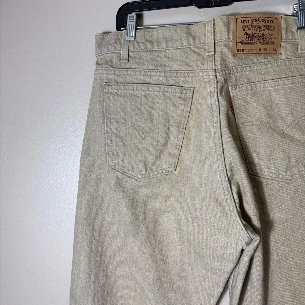 Vintage Levi’s‎ 550 Orange Tab USA Made Jeans 36x34 Fits 36x32 Beige 90s